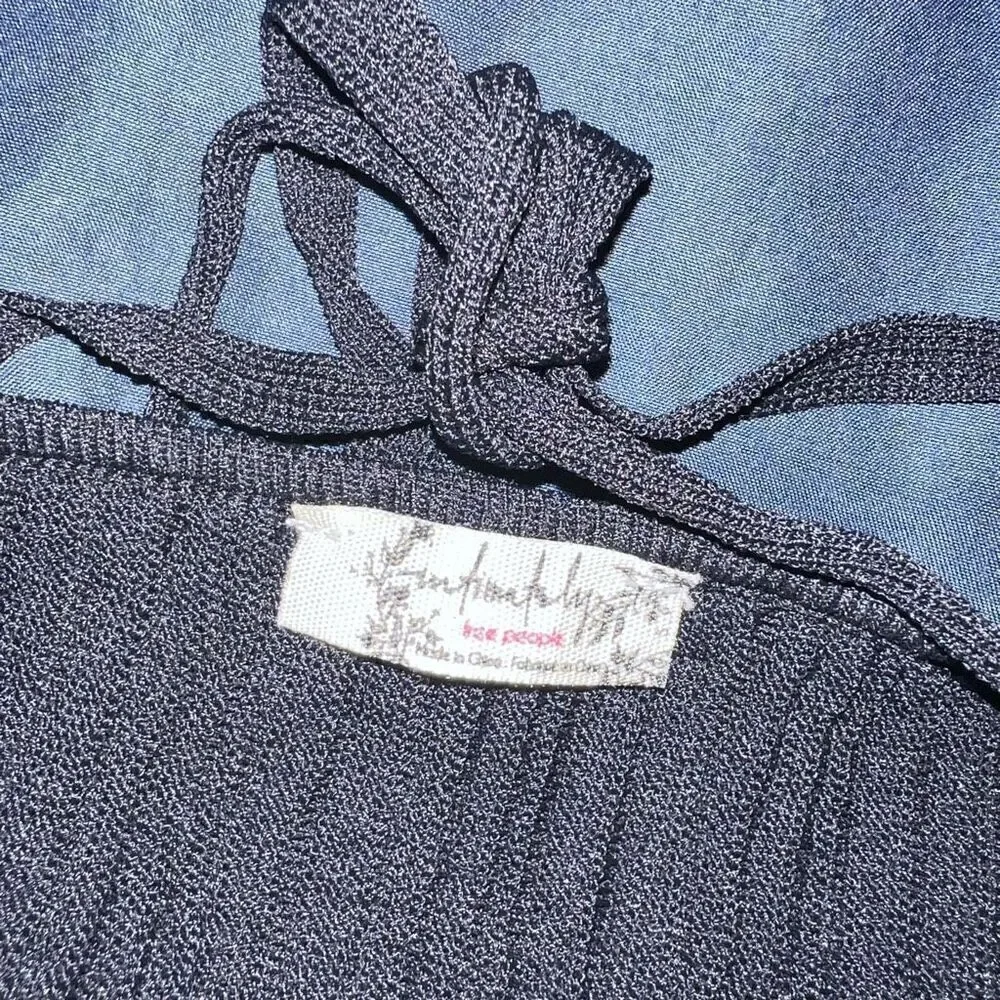 Free People intimately ￼Get to know you black tank tie back size S